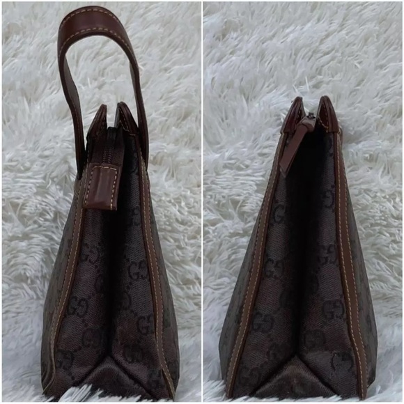 Authentic Gucci Second Bag GG Canvas Leather Brown - Picture 4 of 13